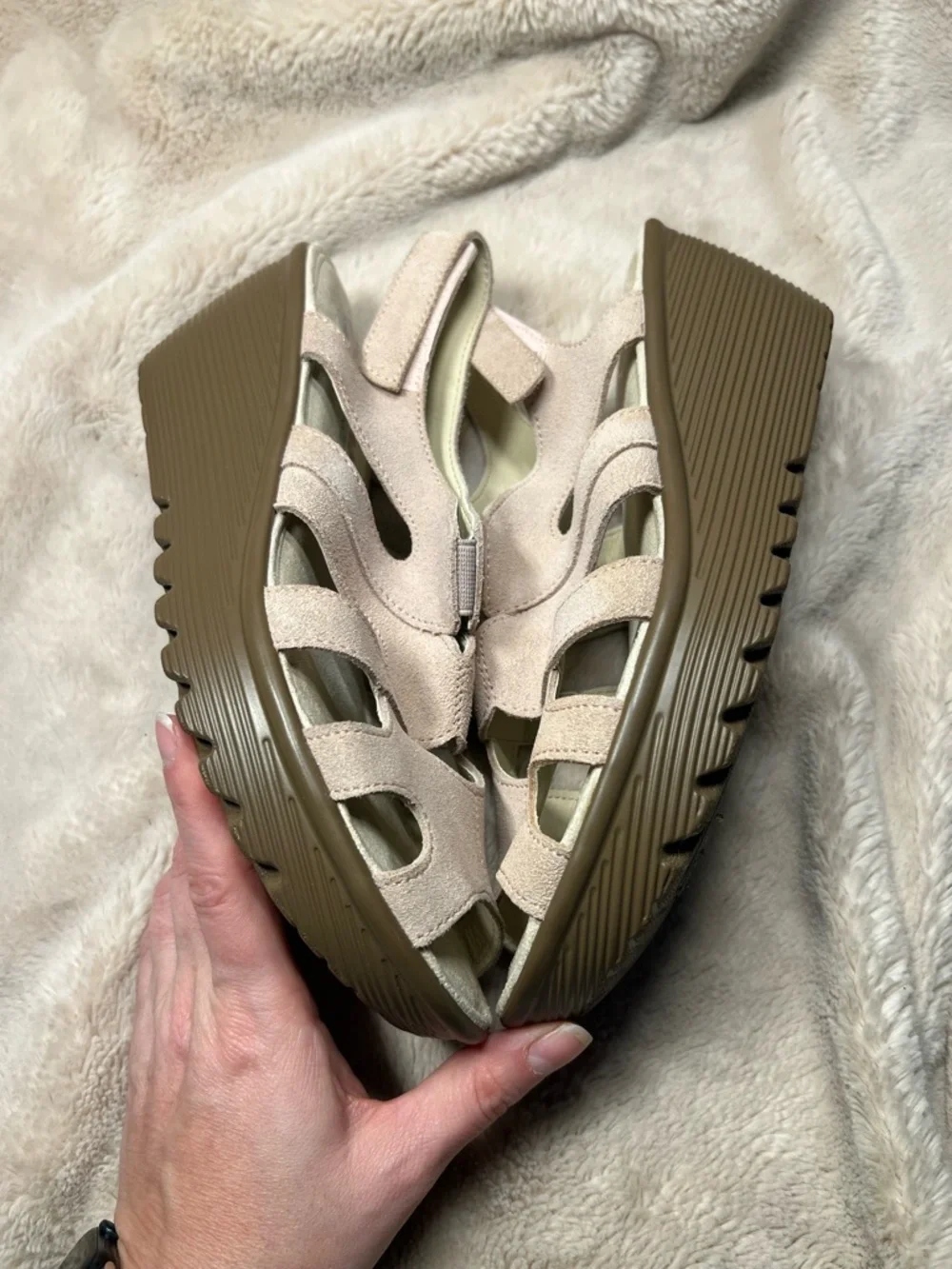 Skechers wedge memory foam wedge sandal size 7.5
